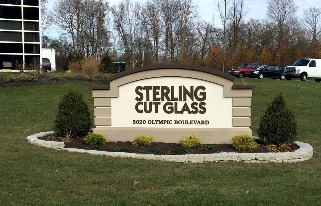 Sterling Cut Glass Monument Sign
